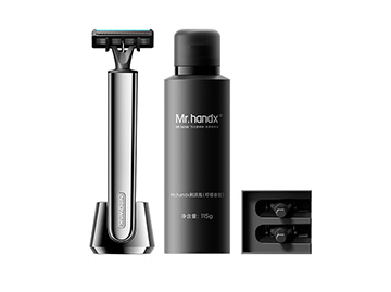 【抖音視頻】煥醒雙磁吸全金屬手動剃須刀禮盒